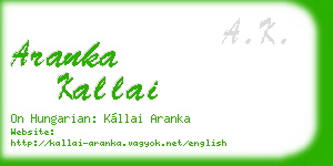 aranka kallai business card