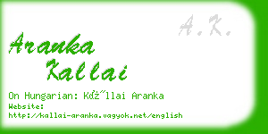 aranka kallai business card